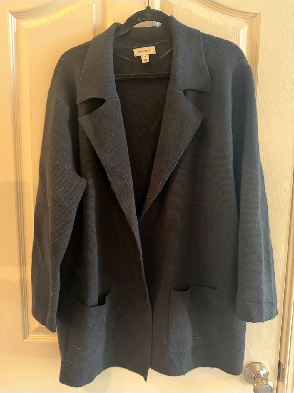 Open-Front Black Women's Coatigan -